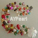 colorful pearl coral bracelet