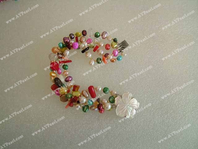 colorful pearl coral bracelet