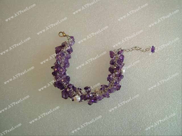 Amethyst pearl bracelet