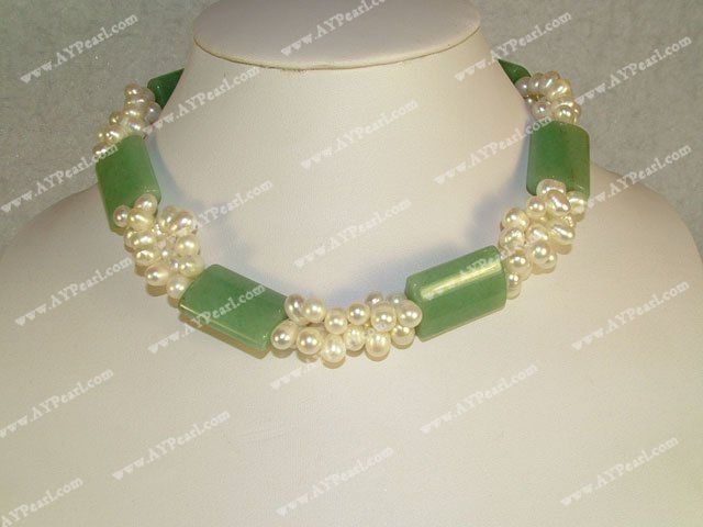 pearl Green aventurine necklace