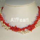 Wholesale coral pearl necklace