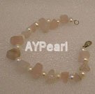 Wholesale Gemstone Bracelet-pearl Rose quartz bracelet
