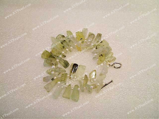 Green rutilated quartz bracelet
