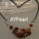 Wholesale Gemstone Necklace-crystal and carnelian necklace