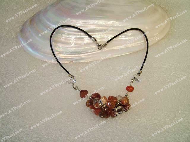 crystal and carnelian necklace