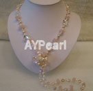 pearl Rose quartz necklace