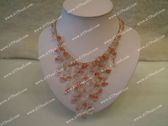 Rose kvartskristall halsband