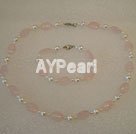 Wholesale pearl rose quartz necklace