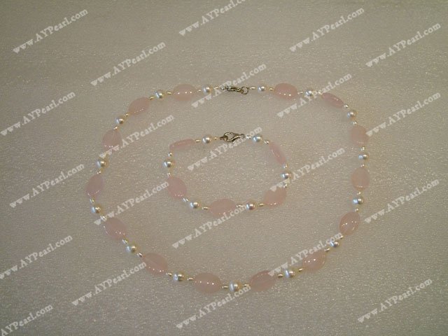 pearl rose quartz necklace