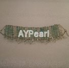 Aquamarine chips and crystal bracelet