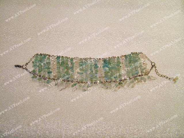puces aigue-marine et cristal bracelet