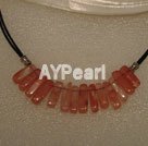 Cherry quartz necklace