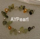 Wholesale Green rutilated quartz pearl bracelet