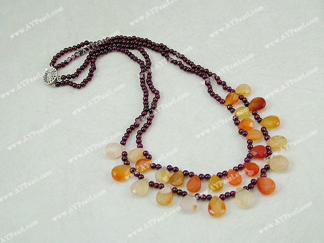 garnet agate necklace