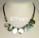 Mother of pearl Indian agate necklace