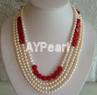 Wholesale pearl coral necklace