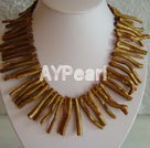 gold sponge coral necklace