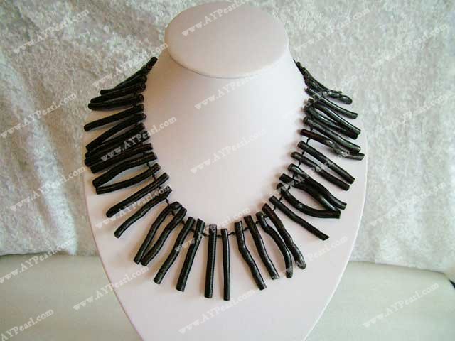 black sponge coral necklace