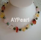 Wholesale multicolor gem necklace