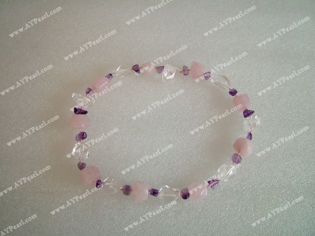 Rose quartz crystal necklace