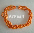 Dyed pearl necklace