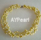 Dyed pearl necklace