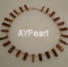 Wholesale goldstone chips pearl necklace