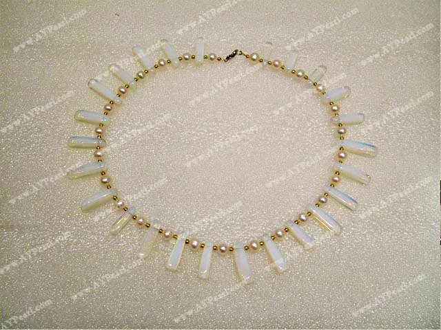 Moonstone pearl necklace