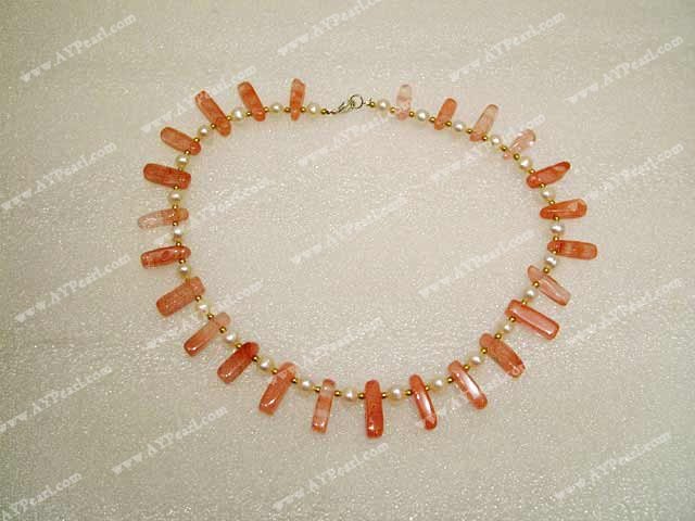 Cherry quartz necklace