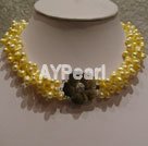 Dyed pearl necklace