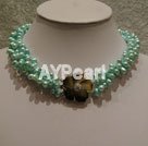 Dyed pearl necklace