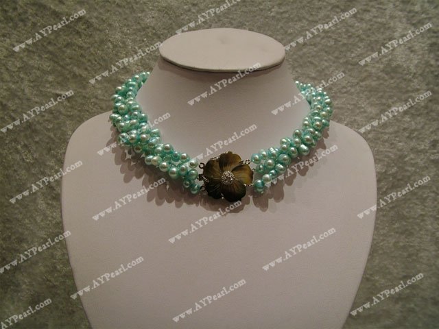 Dyed pearl necklace
