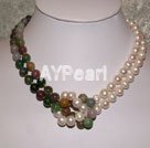 Wholesale Indian agate and pearl necklace