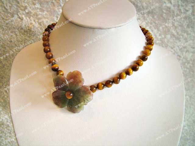 Tiger eye India agate necklace