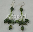 Wholesale green stone earrings