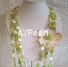 Mother of pearl and crystal necklace