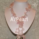 pearl Rose quartz necklace
