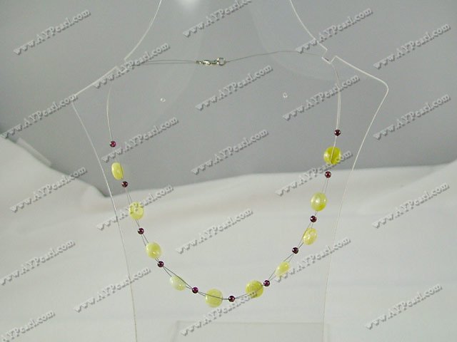 Wholesale Gemstone Jewelry-Garnet lemon stone necklace