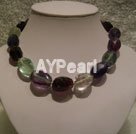 Wholesale Gemstone Necklace-Rainbow fluorite necklace