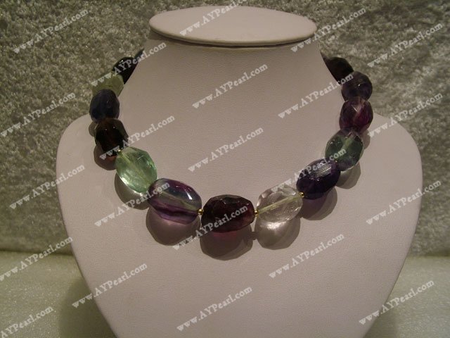 Rainbow Fluorita colier