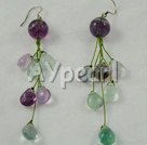 Rainbow fluorite earring