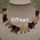 Wholesale amethyst Rose quartz necklace