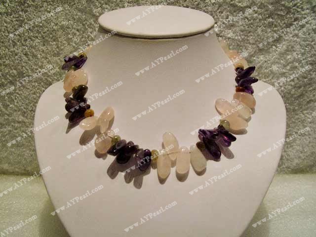 amethyst Rose quartz necklace