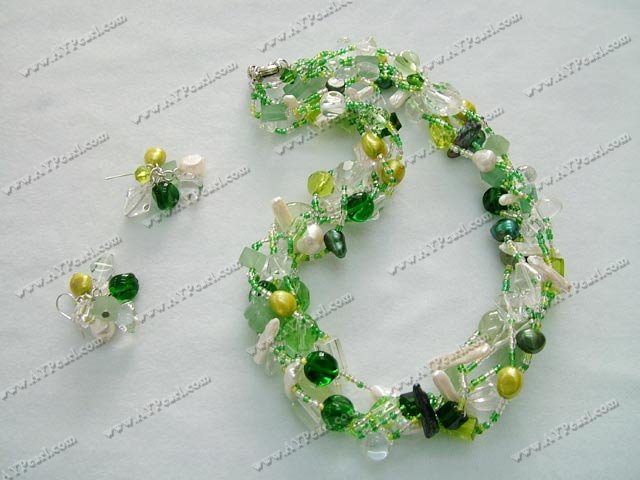 Crystal Jewelry Wholesale-pearl crystal set