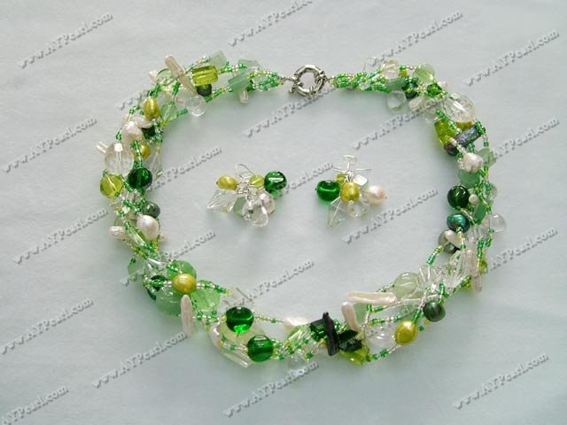 Crystal Jewelry Wholesale-pearl crystal set