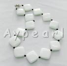 Wholesale Gemstone Jewelry-white porcelain black agate necklace