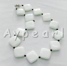 Wholesale white porcelain black agate necklace