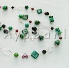 Wholesale Gemstone Jewelry-garnet phenix stone black crystal necklace