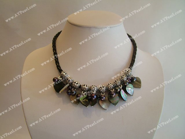 black pearl shell necklace