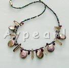 pearl garnet crystal necklace